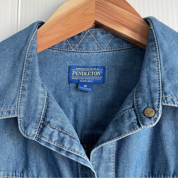 Pendleton Blue Denim Shirt button down western style jean shirt - Picture 2 of 9